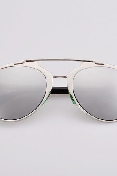Fashion Lady Women's Retro Dual Horizontal Beam Full Frame Sunglasses