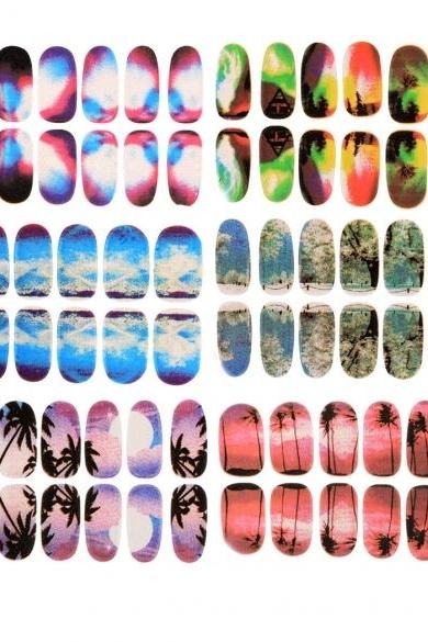 6 Sheets Nail Art Transfer Stickers 3d Design Manicure Tips Decal Decoration