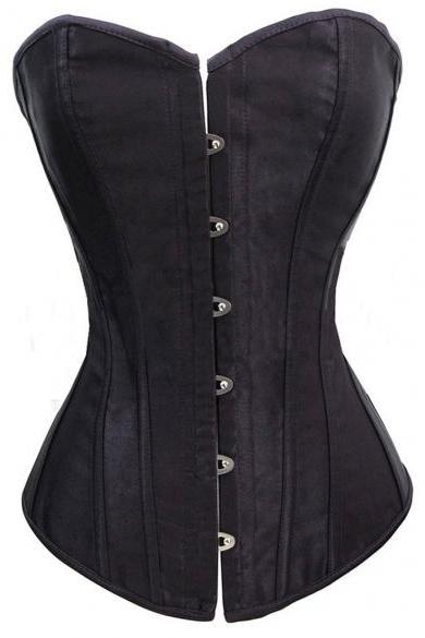 Elastic Sexy Lace Up Women Corset Top Bustier Faux Leather Corsets Body Shaper