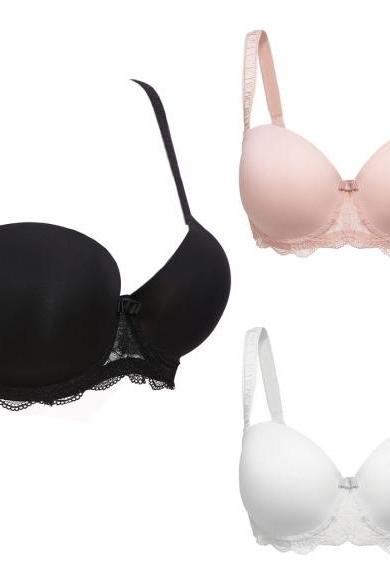 Lace Full Cup Bra in White, Nude and Black 