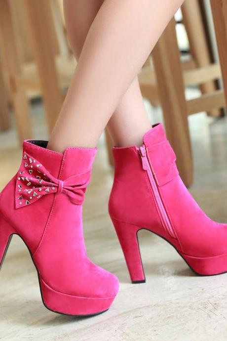 Luxury Crystal Bowknot Wedding Party Boots