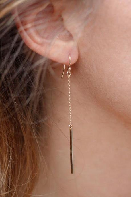 Simple fashion Strip Pendant Earrings