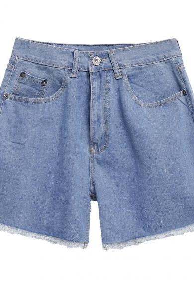 Women New Fashion Summer High Waist Denim Shorts Retro Casual Jeans Plus Size Shorts