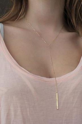 Simple Fashion Metal Tassel Long Necklace