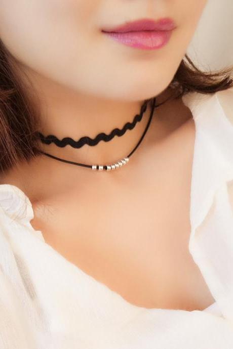 Sexy Wavy Alloy Beads Necklaces