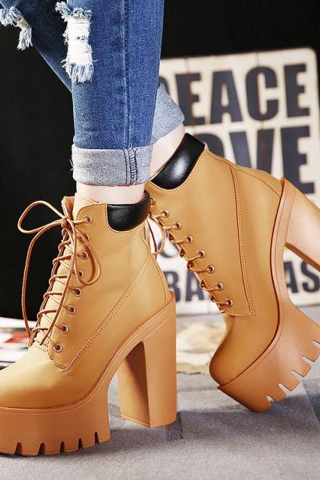 Ultra-high Chunky Cleated Platform Boots