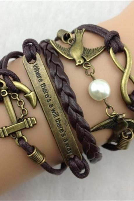Romantic Dove Anchor Element Fashion Bracelets