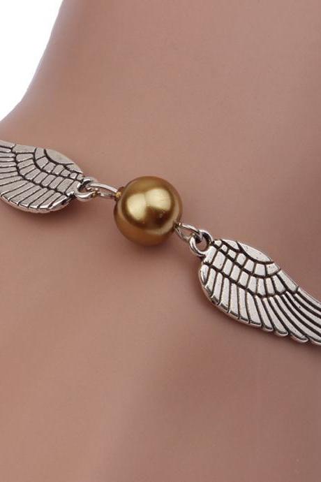 Creative Harry Potter Wings And Pearl Bracelet