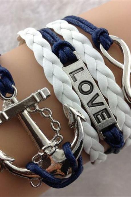 Anchor Love Leather Bracelet