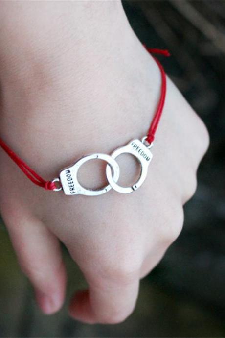 Handcuffs Colored Wax Line Fashion Bracelet