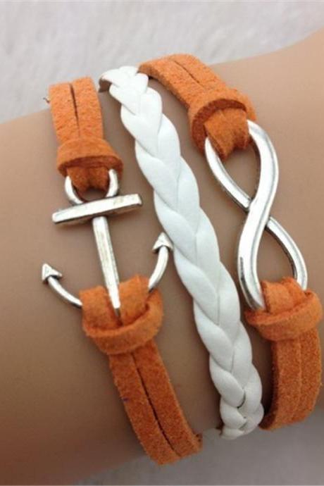 Joker Anchor Multi-layer Leather Cord Bracelet