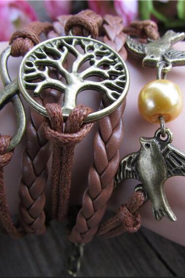 Hand Woven Dove Tree Multielements Bracelet