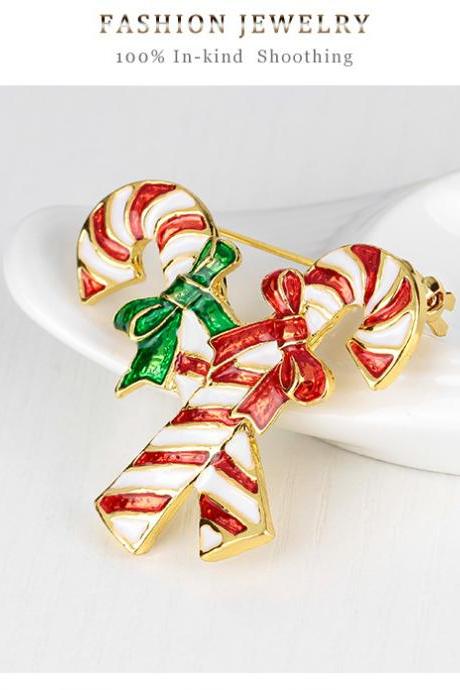 High quality Christmas Candy Cane Brooch