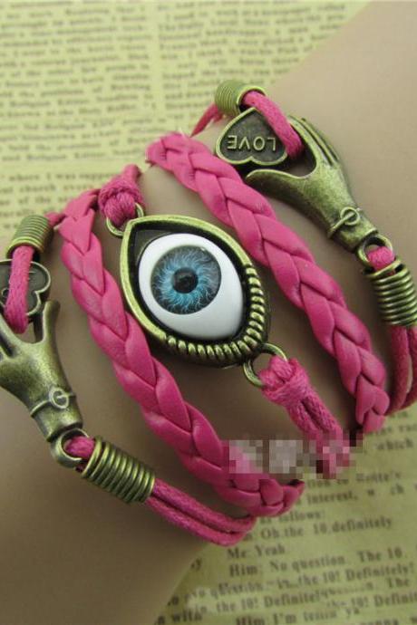 Hand Holding Love Eyes Multi-strand Bracelet
