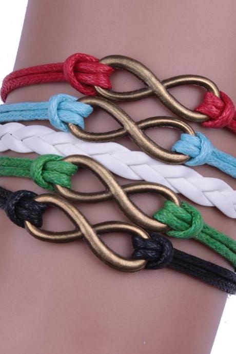 Lucky 8 Leather Woven Bracelet