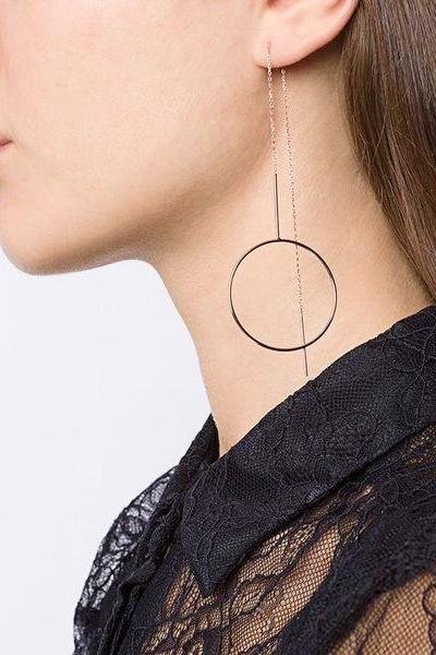 Strip Loops Tassels Earrings