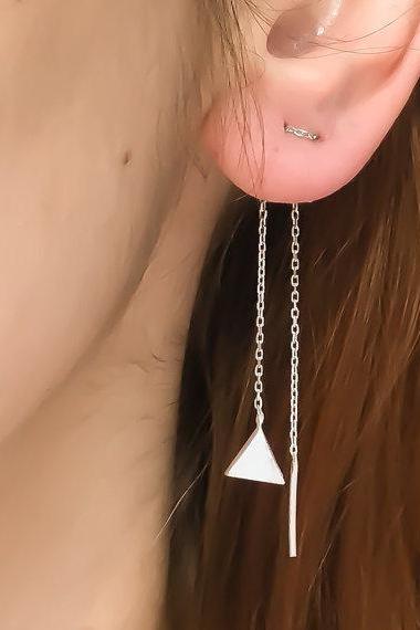 Creative Geometry Triangles Tassel Earrings
