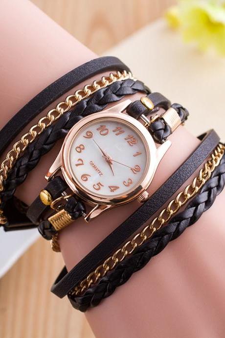 Crystal Woven Multilayer Watch