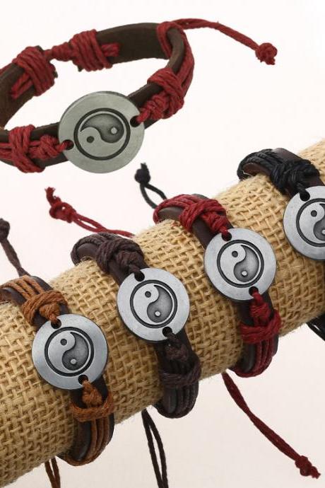 Unique Eight Diagrams Leather Bracelet Set