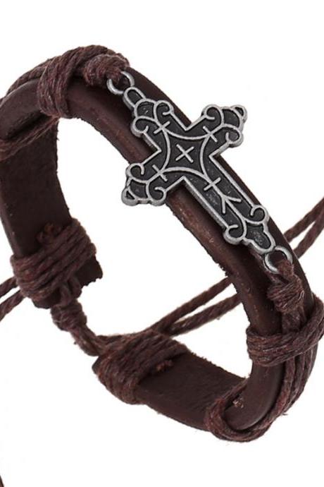 New Alloy Cross Woven Bracelet