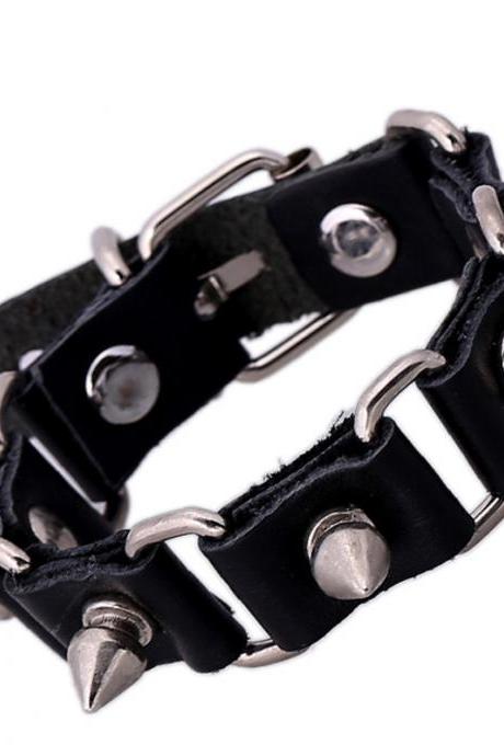 Punk Style Exaggerate Rivet Leather Bracelet