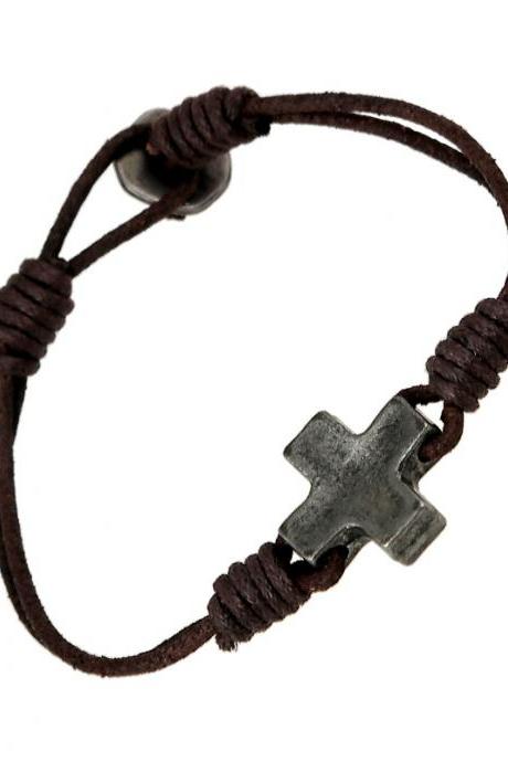 Unique Cross Leather Bracelet