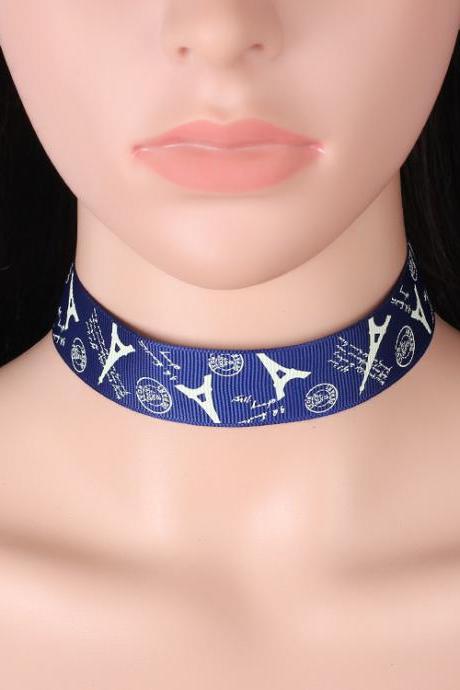 Vintage Folk Style Ribbon Lace Embroidery Choker Necklace