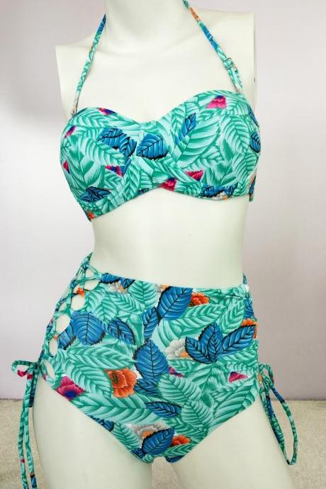 Sexy Strapless Floral Print Two Pieces Swimwears Bikini