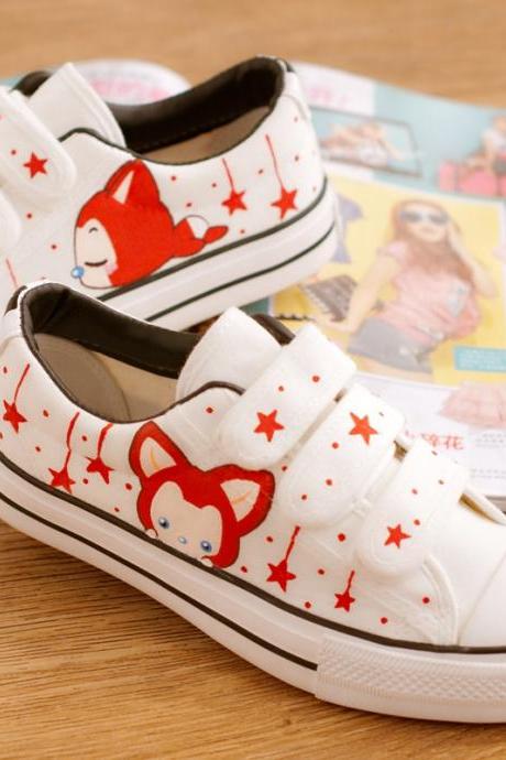 Sweet Velcro Hand-Painted Canvas Sneakers