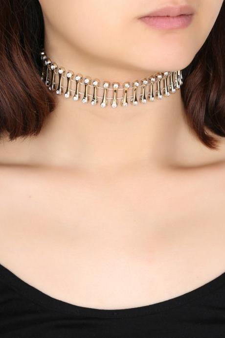 Bohemia retro hollow acrylic diamond necklace