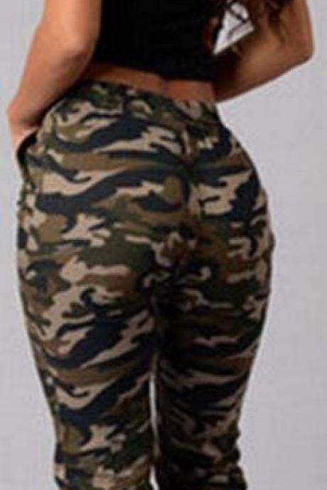 Camouflage 9/10 Elastic Bottoms Draw String Loose Pants