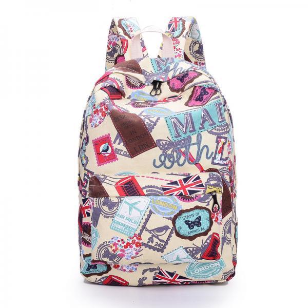 Best Seller Print Backpack Canvas School Travel Bag on Luulla