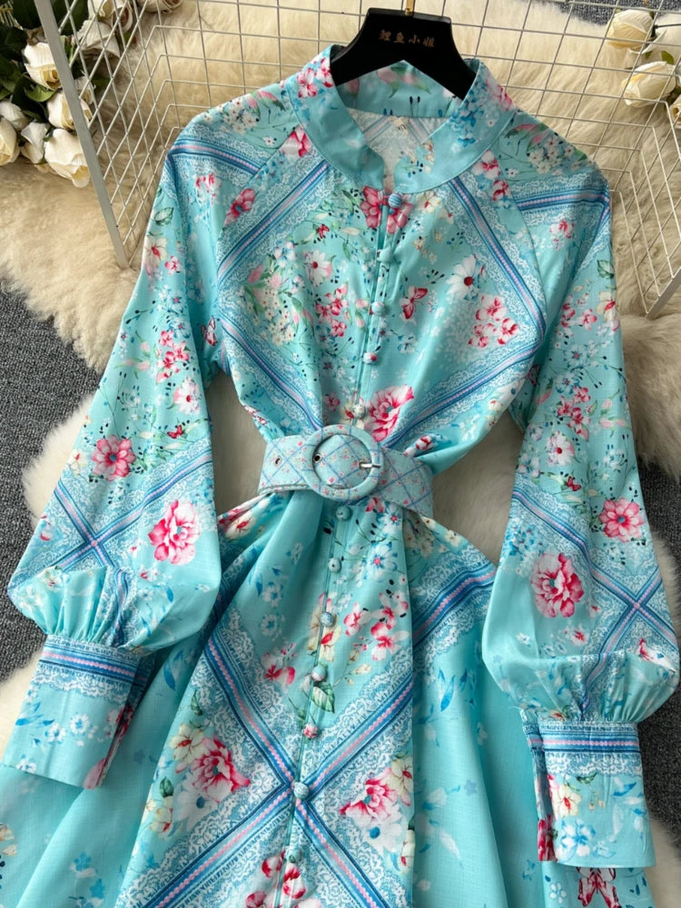 Blue dress with belt (OO) main image 1
