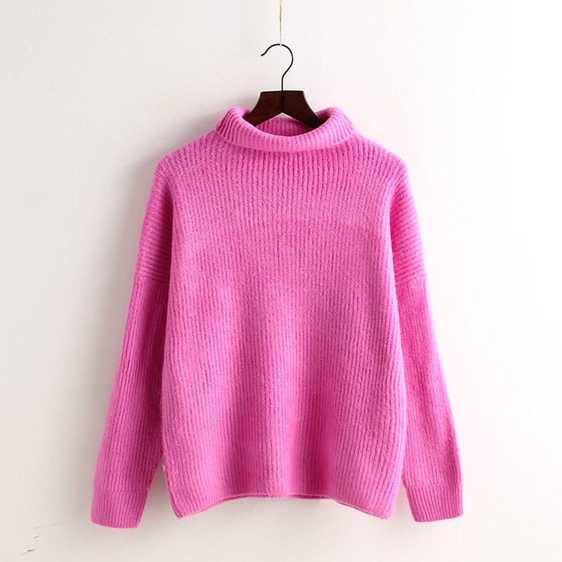 Minimal High Collar Knit Pullover Sweater on Luulla