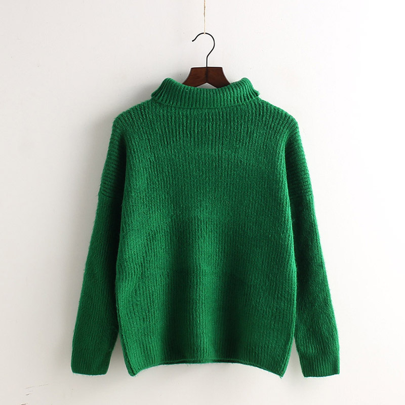 Minimal High Collar Knit Pullover Sweater on Luulla