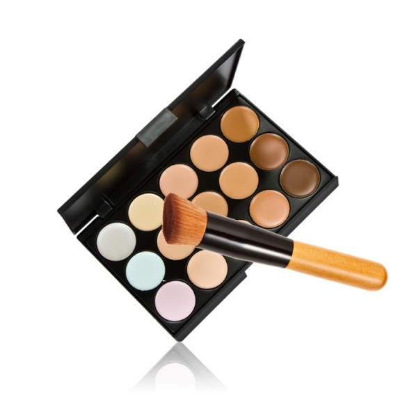 15 Colors Neutral Makeup Concealer Foundation Cream Cosmetic Palette ...