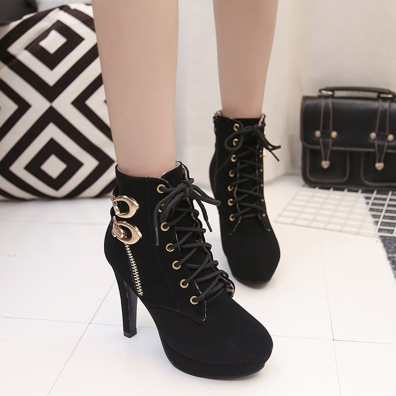High Platform Lace Up Buckle Sexy Martin Boots Shoes on Luulla