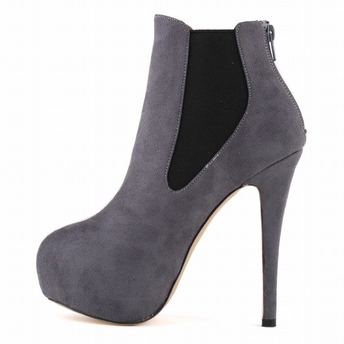 Autumn/Winter Night Club Patchwork Elastic Suede Boots on Luulla